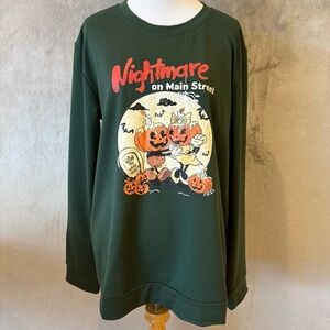 Disney Nightmare on Main Street Spooky Micky Mouse Halloween Holiday Sweater L